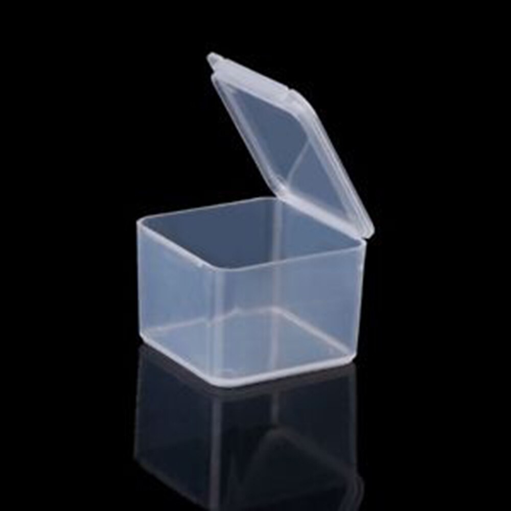 1 ud. Caja cuadrada pequeña caja de plástico transparente cajas de almacenamiento para herramientas DIY Nail Art accesorios de joyería cuentas piedras artesanales caja contenedor