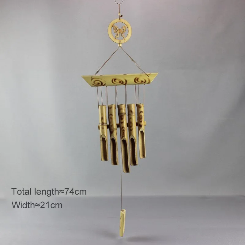 Handmade Tubes Bamboo Bell Natural Wind Chimes Indoors Pendant Balcony Home Hotel Decor Outdoor Yard Garden Windchime Crafts: plum