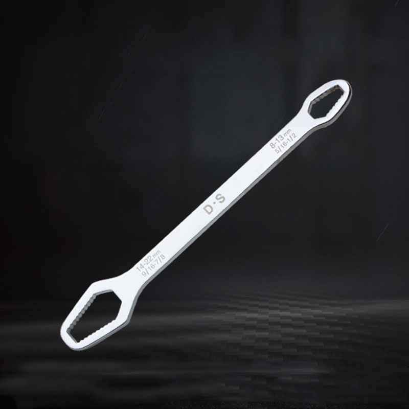 Llave Torx Universal ajustable para gafas, llave de trinquete para bicicleta, motocicleta, herramientas de reparación de coche, 8-22mm: Plata