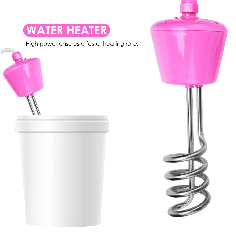 2500W Stainless Steel Electric Water Heater Mini Protable Rapid Heating Electric Floating Immersion Water Heater EU Plug