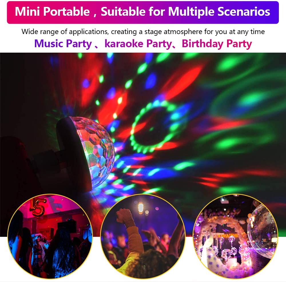 Luz giratoria colorida para escenario, bombilla LED de mezcla con USB, para fiestas, discotecas, DJ, colores RGB, ambiente de baile