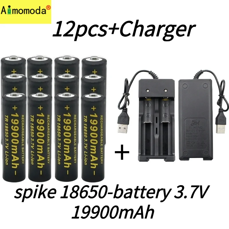 2024100 % nueva batería de linterna de batería de alta capacidad de 3,7 V 18650 19900 mAh con batería de iones de litio se puede utilizar para despertadores.: Rosa