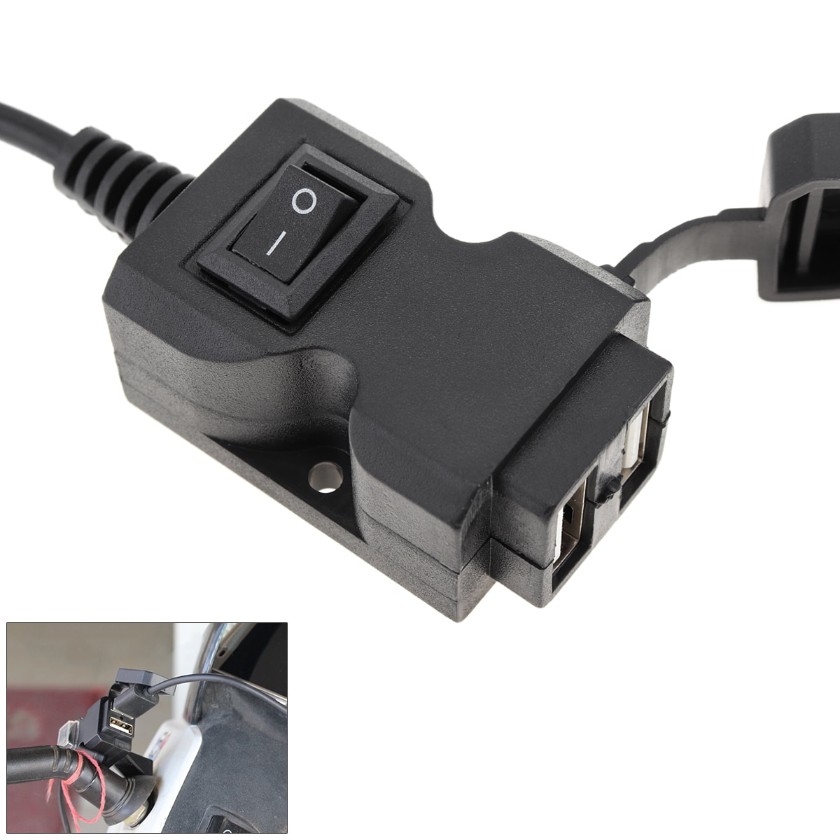 Dual Usb-poort 12V Waterdicht Motorfiets Stuur Charger 5V 1A/2.1A Adapter Stopcontact Voor mobiele
