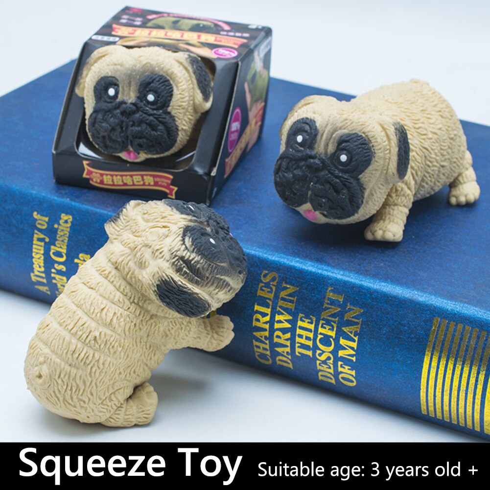 Decompressie Speelgoed Creatieve Lala Pug Decompressie Speelgoed Knijpen Muziek Zand Elastische Stretch Vervorming Klopte Hond Vent Speelgoed