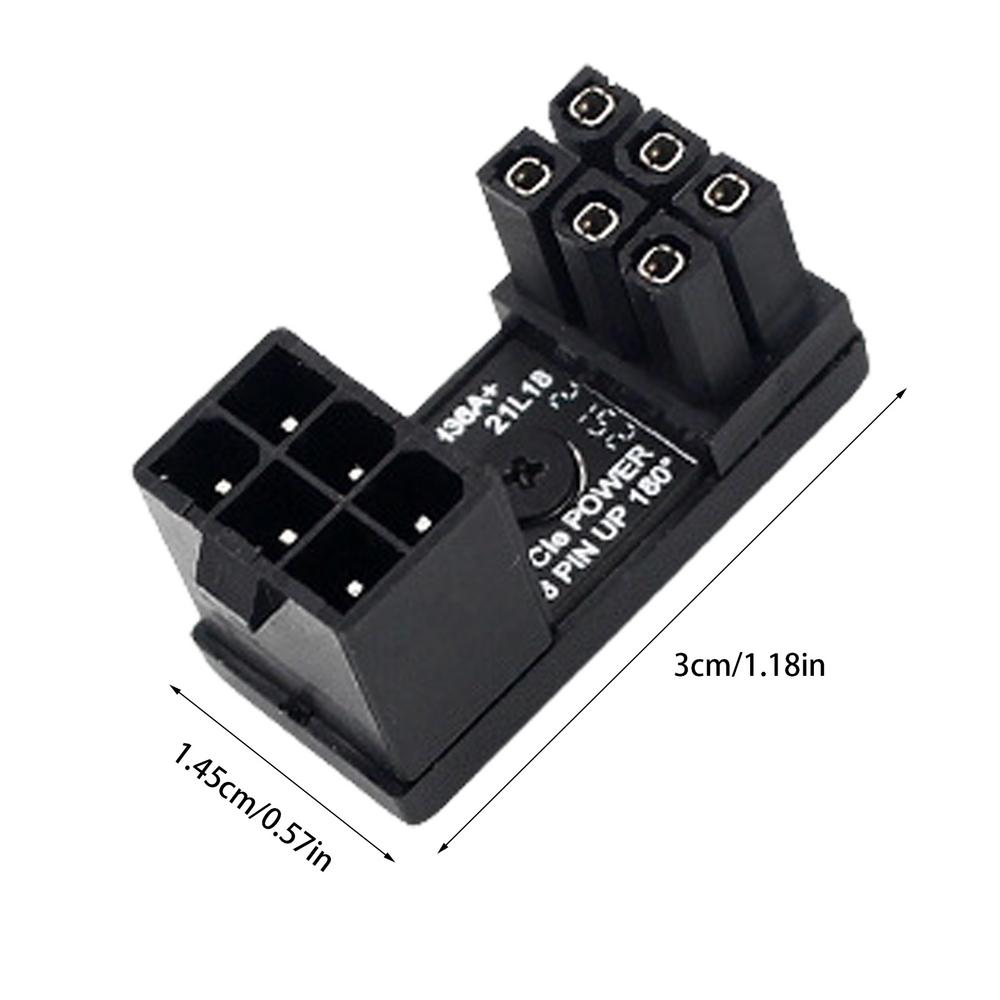 Graphics Card Adapter For PC 6/8 Pin Connector Power Adapter 180 Degree Angled Adapter Steering Connector Board GPU Adapter For: Red