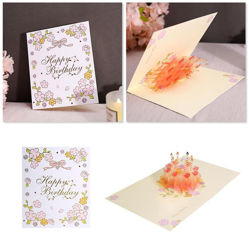 Happy birthday postcard greeting card 3D card birthday custom greeting invitation card E3Q0