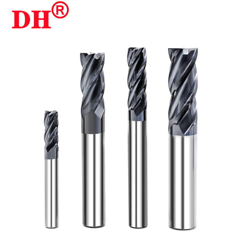 Fräs hrc 50 4- -skärig pinnfräs legering volframstål cnc-bearbetning toppfräsmaskin verktyg för stål 1.0mm-12.0mm verktyg