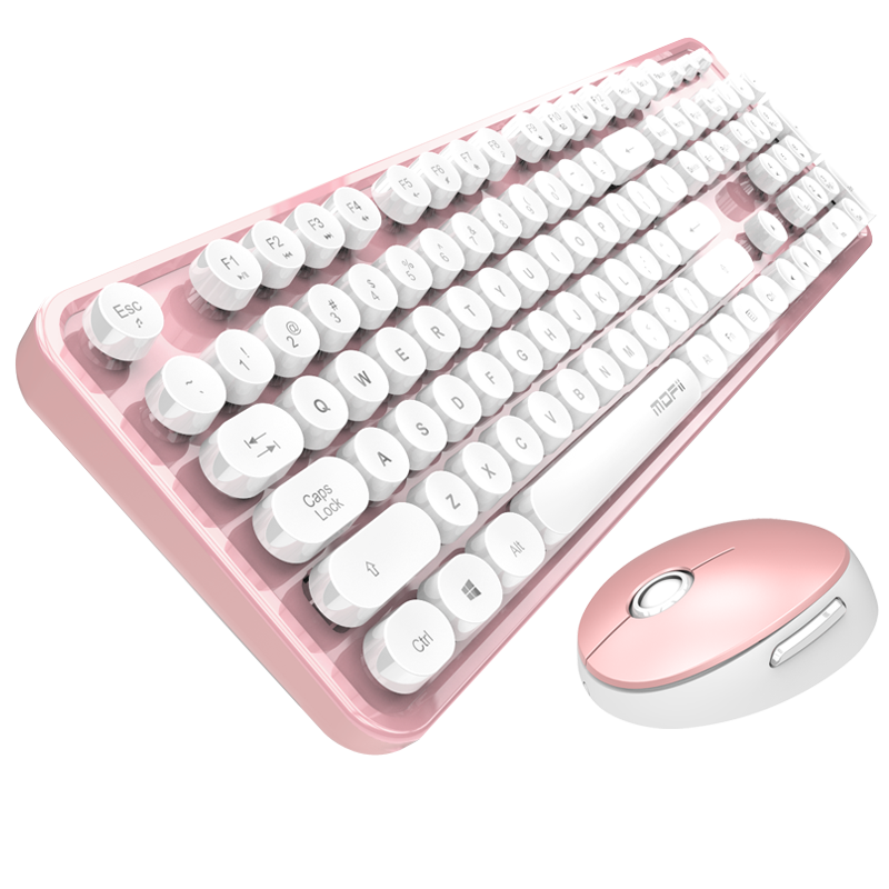Mofi Wireless Keyboard and Ergonomic Mouse Set Pink Mechanical 104 Keys Gaming Backlight Keyboard For PC Laptop Computer Gamer: pink