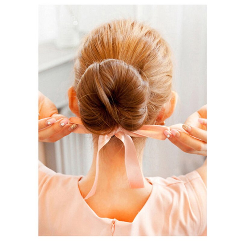 Women Tie Classic Sponge Cloth Head Updo Style Dish Magic Hair Donut Bun Maker Bows Headwear Hair Accessories