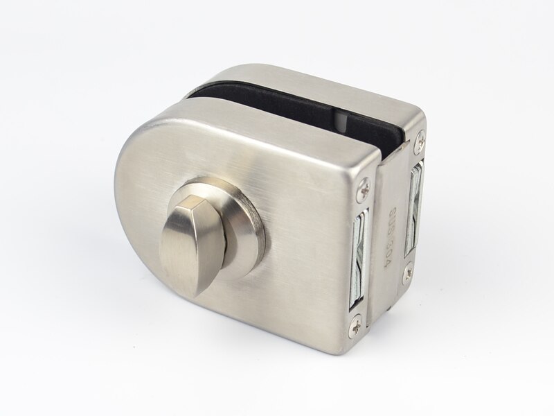Glass Door Lock, stainless steel,No need to Drilling on glass,lock inside and outside,single door,Frameless glass door