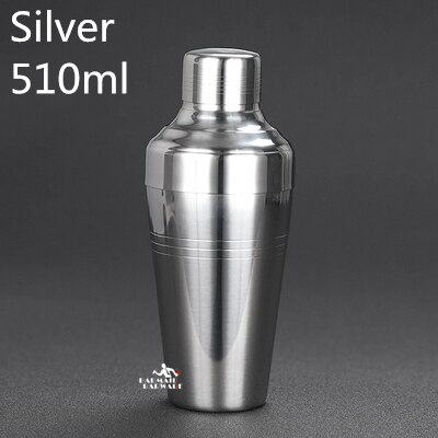 510Ml Rvs Cocktail Boston Bar Shaker Japanse Stijl Spiegel Afwerking Bar Wijn Drink Mixer Set: Silver 510ml