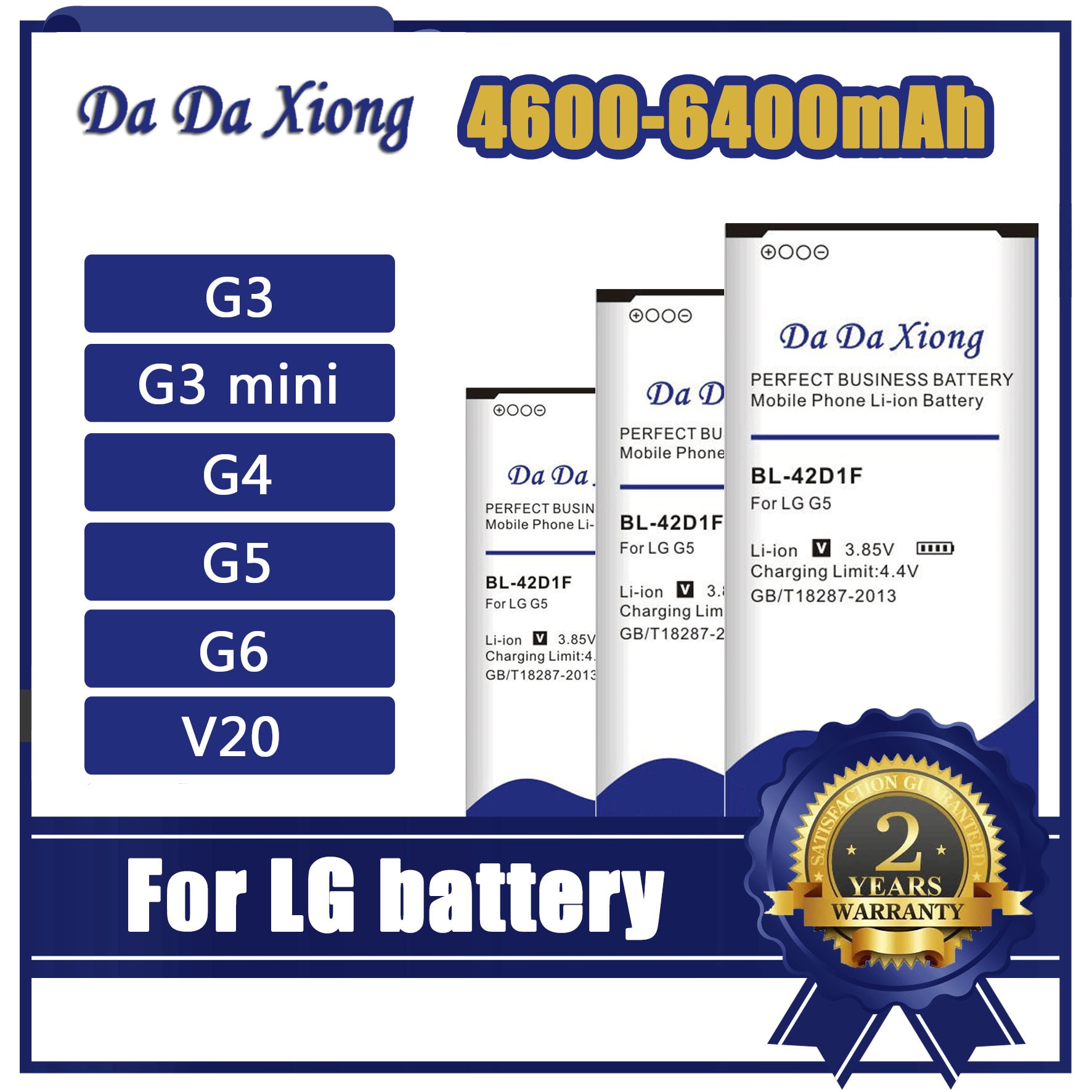 Hoge capaciteit batterij voor lg  g5 g6 g4 g7 g8 g3 g3 mini thinq  v20 h850 d725 d858 g7+ g7 thinq lm  g710 q7+  lmq 610 g600l h870 h871