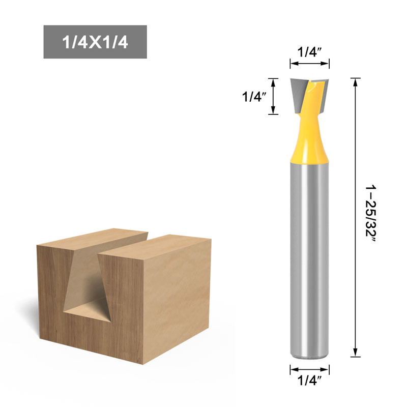1Pc 6.35Mm 12.7Mm Schacht Hout Cutter Zwaluwstaart Frezen Voor Hout Tungsten Graveren Tool Frezen: NO1