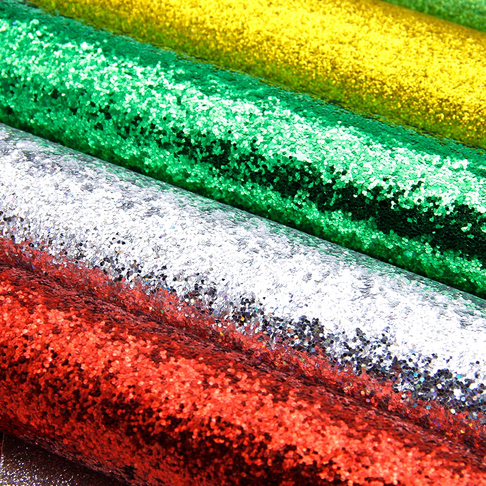 God jul enfärgad fint tjockt glitter tyglakan i konstläder för att göra handgjorda örhängen bowknot ,1 yc 8301