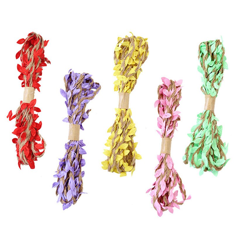 Rustic Simulation Green Leaves DIY Wedding Decor 10M Bouquet Packaging RopesMultifunction 5MM Weaving Hemp Rope