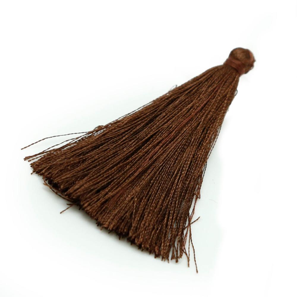 65mm Reiche Farbe Chinesische Handgemachte Kalender Vorhang Quaste Fransen links Makramee Anhänger DIY Schmuck Zubehör Machen 10 Stck: dunkel Braun