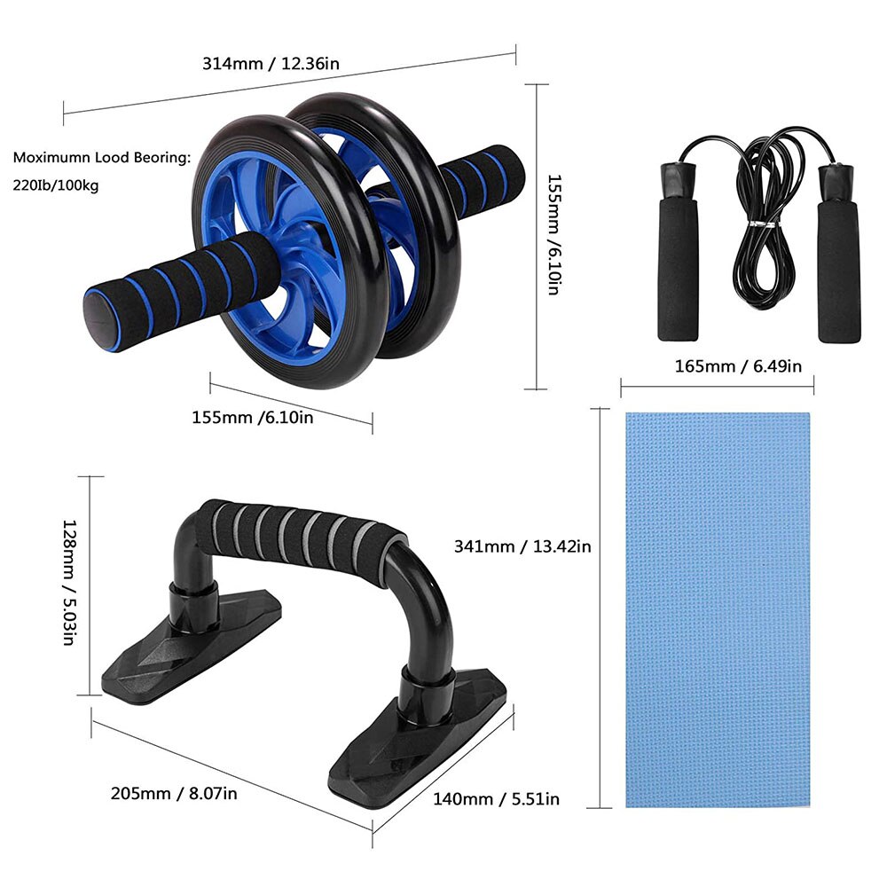 Mini rodillo Abdominal de doble rueda para Fitness, barra de dominadas, equipo de ejercicio para el hogar, tabla de realce, cuerda de saltar para entrenamiento