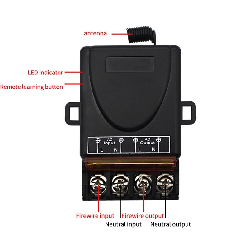 Ac 220v 30a 1ch 433 mhz funkfernbedienungsschalter mit hf-relaisempfänger und ein-/ausschalter für elektrische geräte/lampen