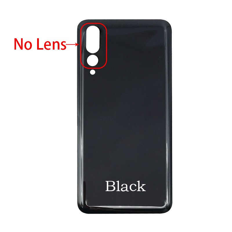 Voor Huawei P20 Pro Terug Batterij Glass Cover Panel Achterklep Case Voor Huawei P20 Pro Back Cover Behuizing Met camera Lens: Black No Lens