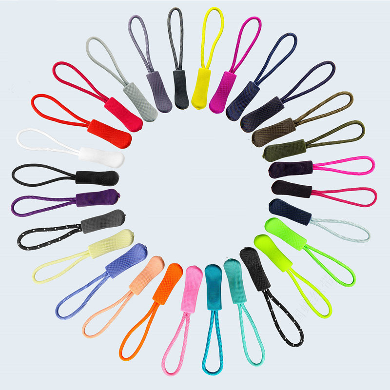 25 PC Rits Pull Puller End Fit Touw Reistas Koffer Kleding Rugzak Touw Tag Fixer Zip Cord Tab Vervanging rits Slider