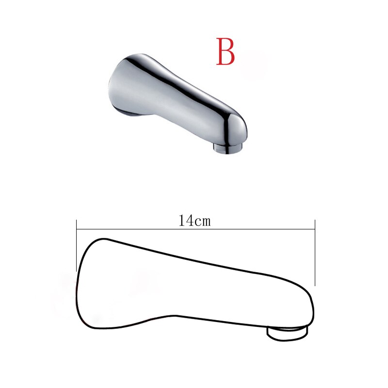 BECOLA – bec de robinet mural en laiton chromé/noir, bec carré et rond, accessoires de robinet de douche cascade: B
