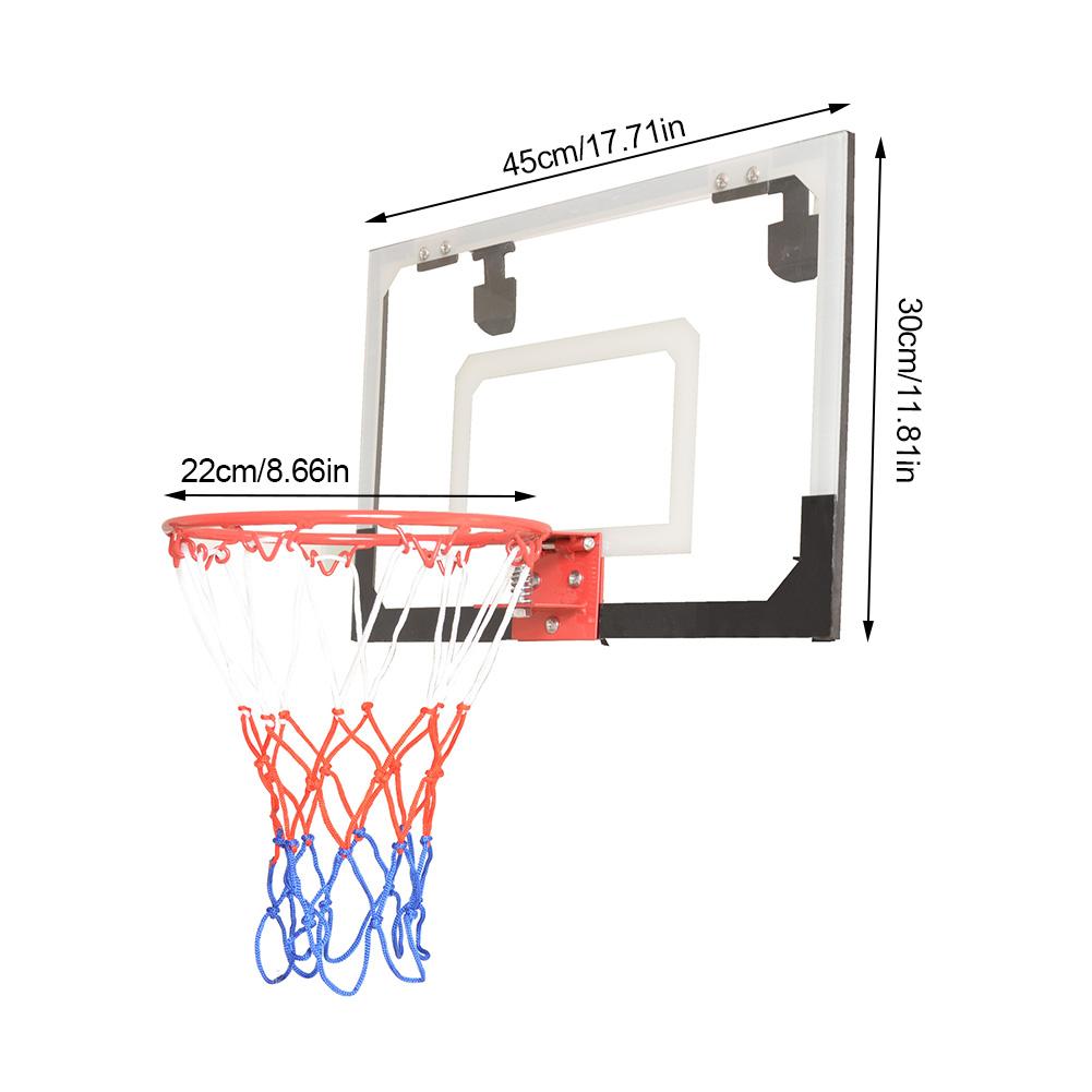 Gennemsigtig bagplade basketball bøjle sæt dør vægmonteret hængende basketball hoop hjemmebasket basketball træning tilbehør