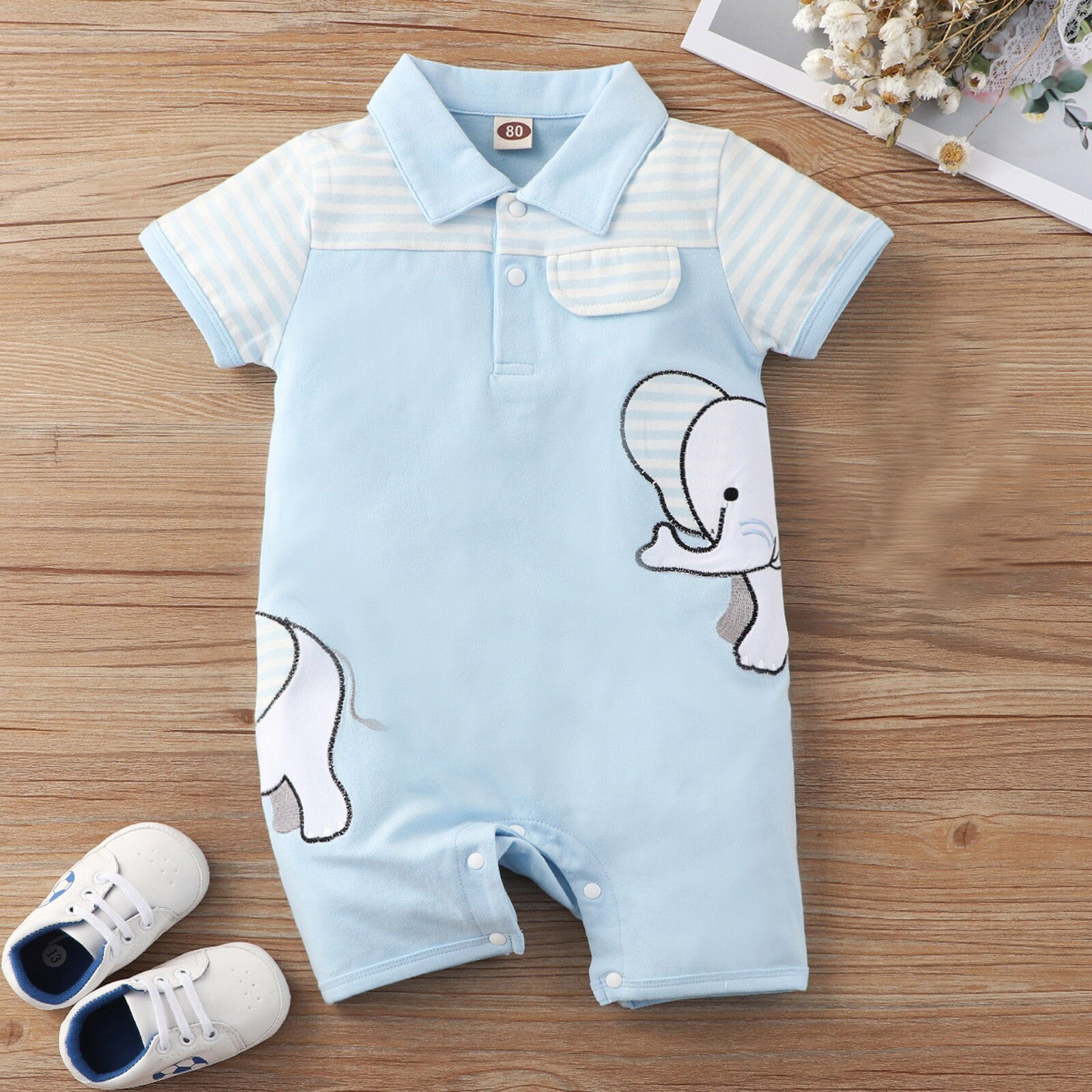 Baby Baby Boy Kleding Cartoon Gestreepte Jumpsuit Een Stuk Romper Kinderen Jongens Zomer Kleding Outfit Voor Pasgeborenen 3-18M Боди