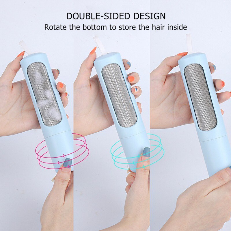 Limpiador de pelo pegajoso electrostático en forma de tambor para gatos domésticos y perros