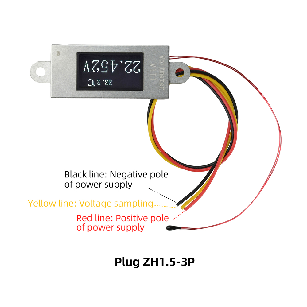0.5 Inch DC5-30VOLED Display Digital Voltmeter Digital Temperature Sensor NTC Probe 1-6S Voltage Monitoring