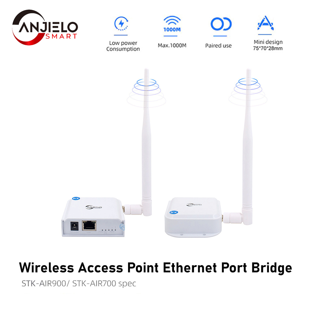 Kit de pont de Port de connecteur d'air Ethernet mural, Signal sans fil, longue Distance extérieure jusqu'à 1000 mètres, émetteur-récepteur