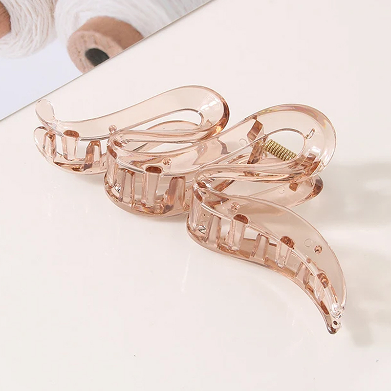 Grampo de Cabelo Tubarão Ondulado 13CM - Pinça Acrílica Fosca/Transparente para Mulheres e Meninas Acessórios de Cabelo: Vermelho
