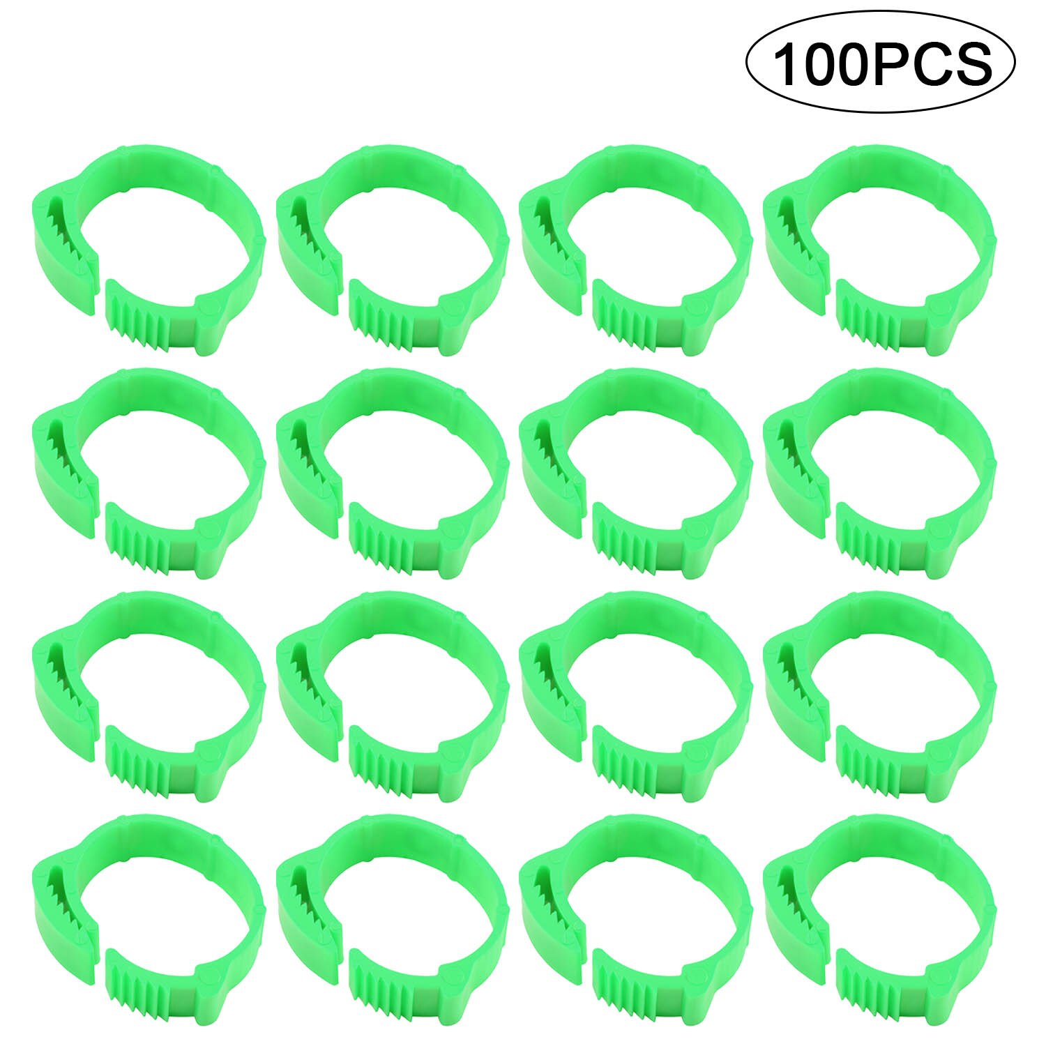 Behogar 100Pcs Verstelbare 001-100 Digitale Gevogelte Kip Voet Been Label Gesp Ring Voor Kip Eend Gevogelte Boerderij levert: Green