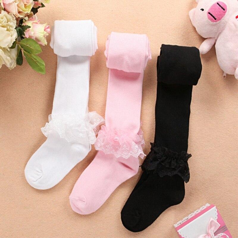 1Pcs Random Color Girls Lace Princess Tights Cotton Ballet Dance Children Girl Stocking Elastic Solid Pantyhose Girls Chothes