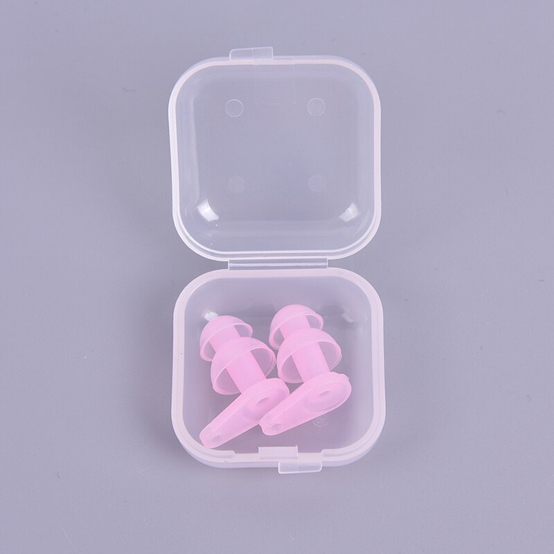 2PCS/1Pair Box-packed Comfort Earplugs Noise Reduction Silicone Soft Ear Plugs Swimming Silicone Earplugs Protective For Sleep: B PK