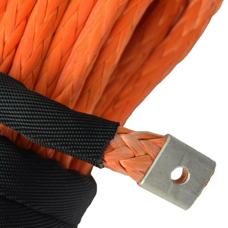 Syntetisk spil reb, orange 1/4 x 50ft syntetisk spil reb line kabel til atv utv suv lastbil båd spil