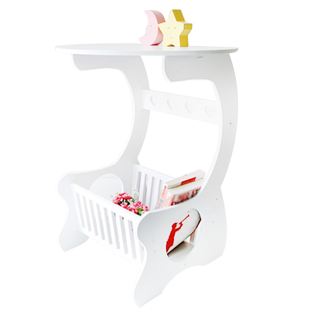 Wooden Storage Shelf Coffee Table Multifunction Storage Tea Table Leisure Magazine Storage Rack Table Hollow Carved