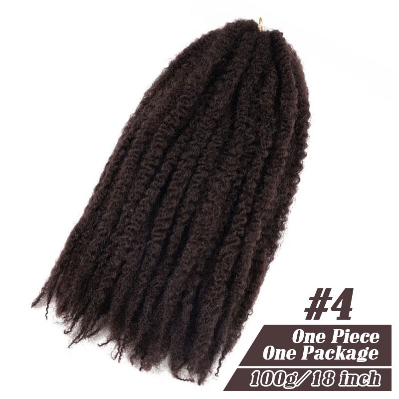 18 Inch Marley Braids Twist Crochet Braiding Hair Burgundy Synthetic Afro Kinky Curly Marley Braids Hair Extensions: 4