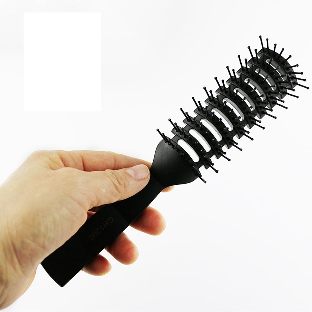 Peines profesionales para rizos de salón, cepillo para cabello de plástico negro PP, peine de masaje antiestático para hombres, herramienta de peinado, 1 ud.