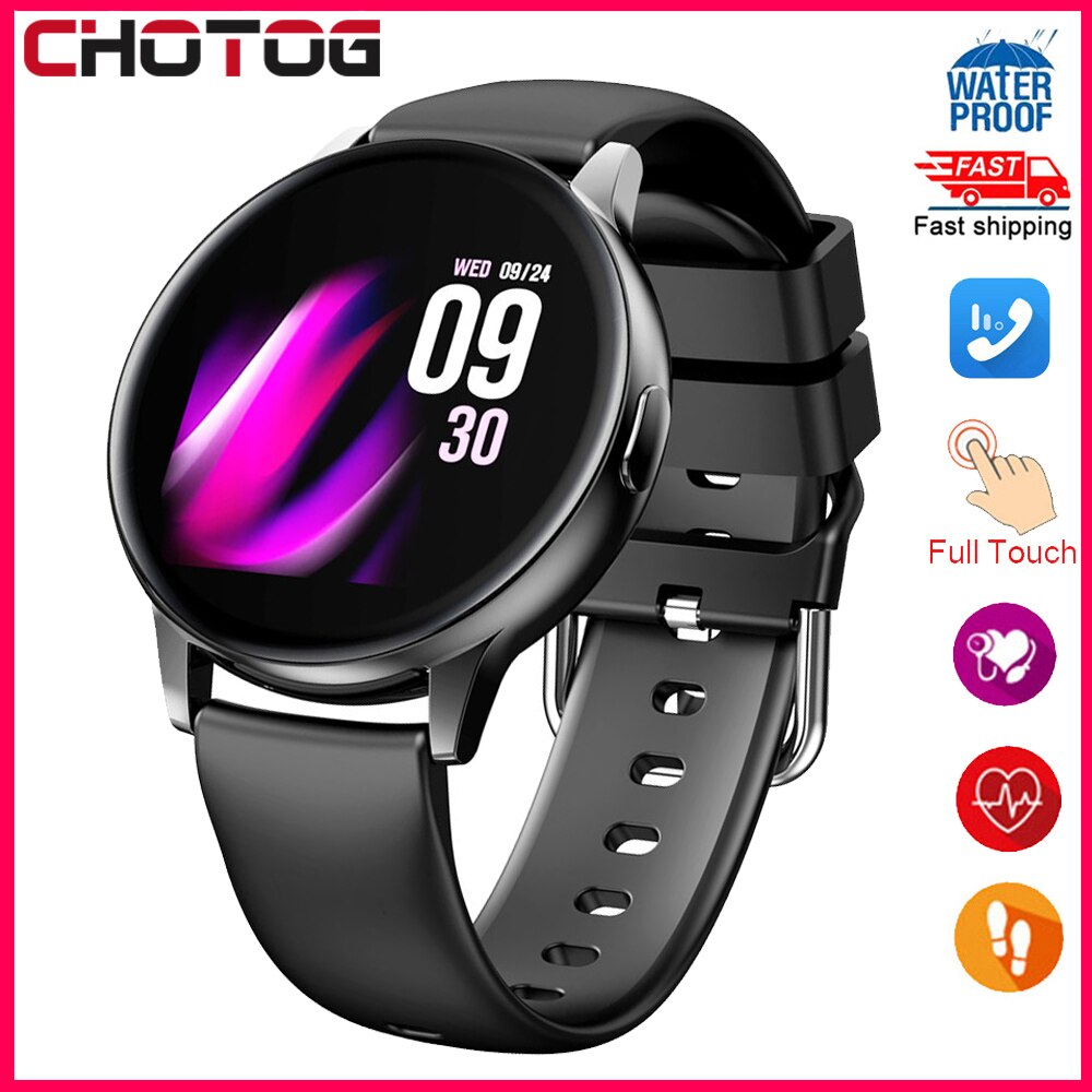 Smartwatch Men Women - Full Touch Heart Rate Blood Pressure Monitor - Fitness Tracker for Android iOS