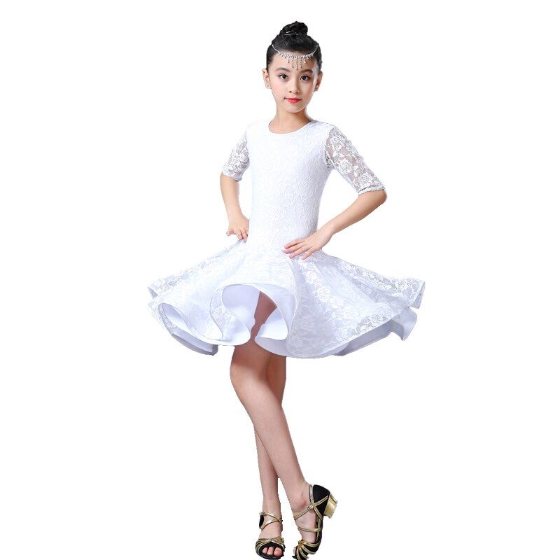 Girls Latin dancing dress Kids Ballroom Salsa Dance wear clothing Children's Competitions Latin Stage wear clothes