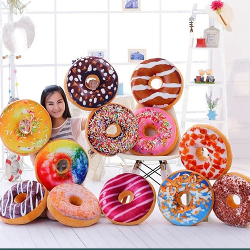 40cm puder donut chokolade donut sofa sæde pude donut formet pude flot bund pude lur pude uden fyld