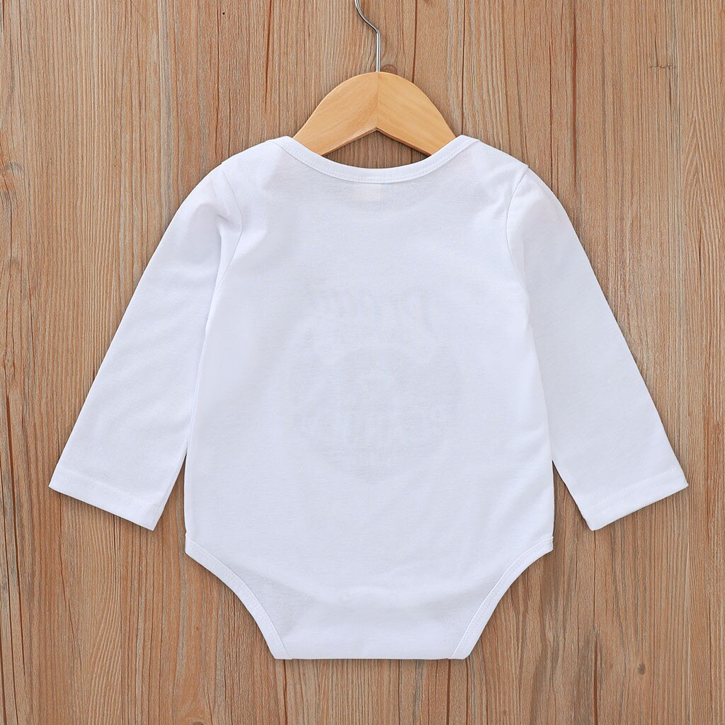 Infant Baby Boys Girls Long Sleeve Letter Print Romper Bodysuit Clothes Product Round Neck Long Sleeve Christmas Bodysuit Baby