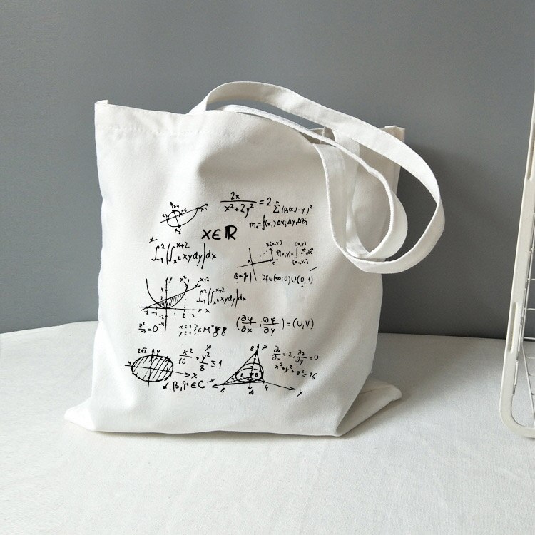 Chemistry Tote Bag Canvas All You Need Is Love Math Graphic Travel Storage Bag Funny Geek Handbag Shoulder Totebag