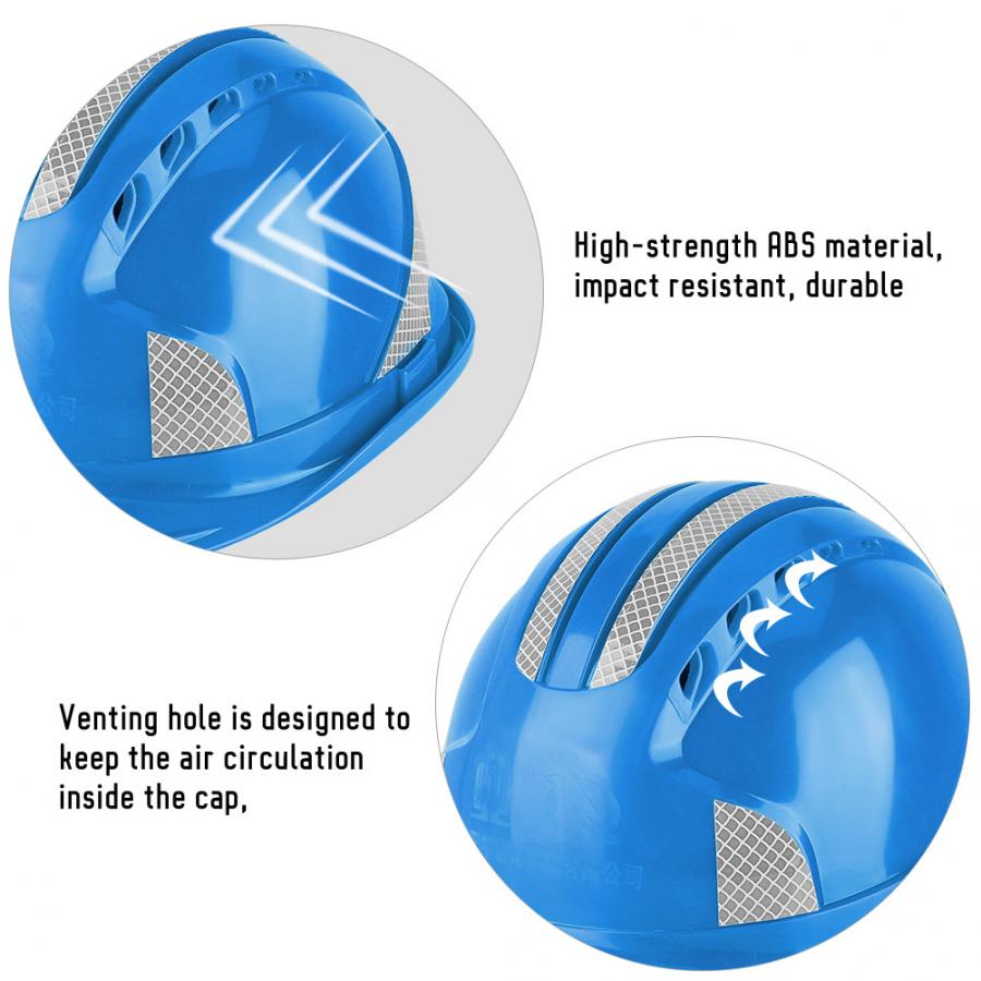 Safety Helmet Worker Construction Site Protective Cap Ventilate ABS Hard Hat Reflective Stripe Safety Helmet casco de seguridad