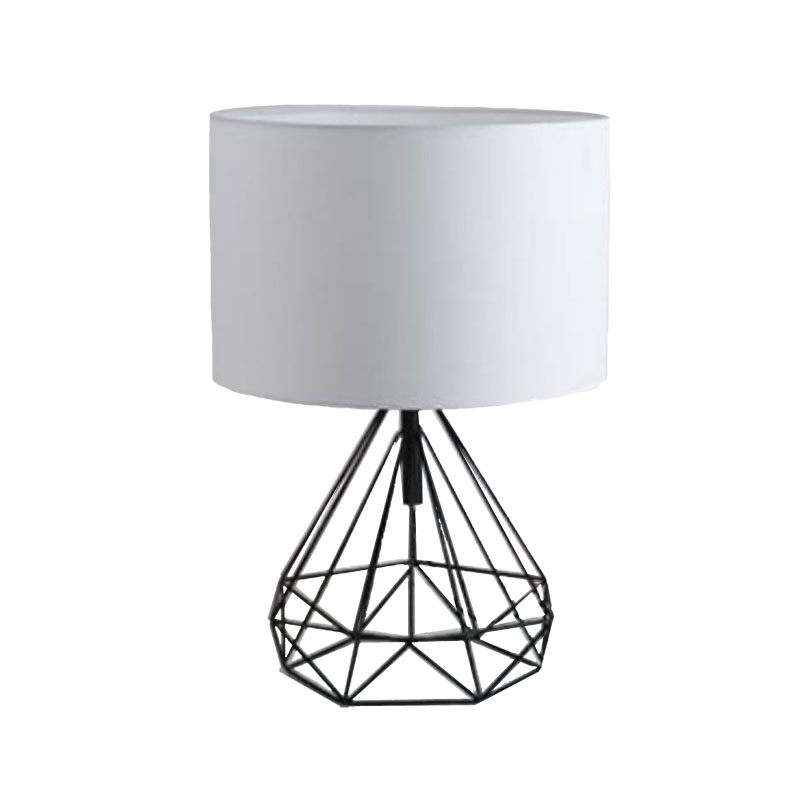 nordisch retro Geometrische schreibtisch lampe Gold Schwarz Weiß Hohl Diamant Tuch schatten Tisch Lampe Schlafzimmer Wohnkultur Leuchten: RGB / Grau