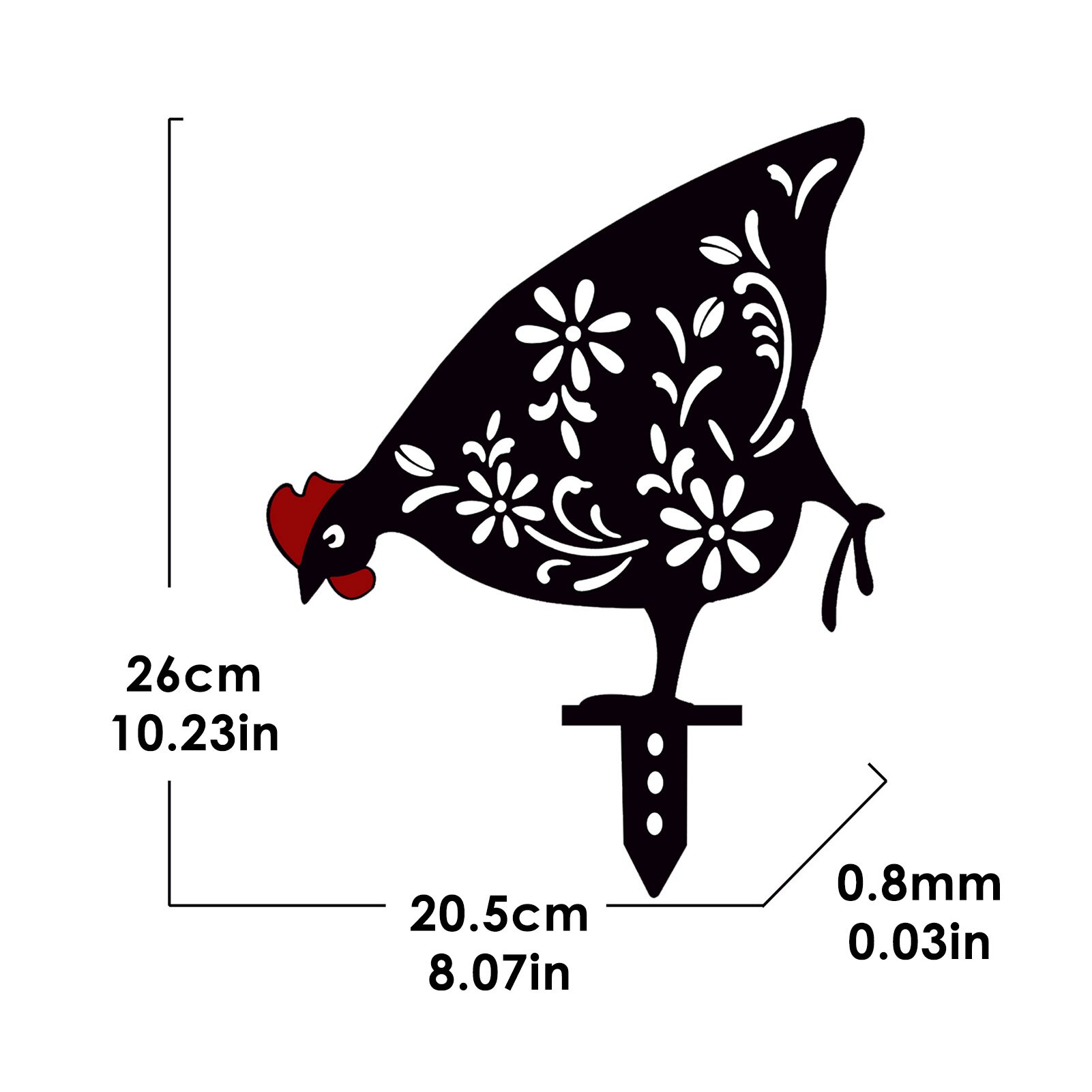 Chicken Yard Art Outdoor Garden Statues Backyard Lawn Stakes Metal Hen Yard Decor Garden Statues Decoration Ornament