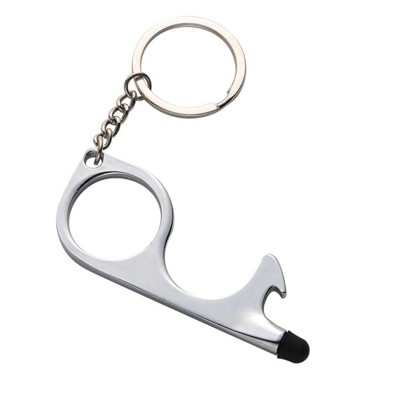 Beer Trigger Touch Screen Key Chain Anti Contact Door Opener No Touch Key Non-contact Open Door Handle Elevator Tool Keychain: 04