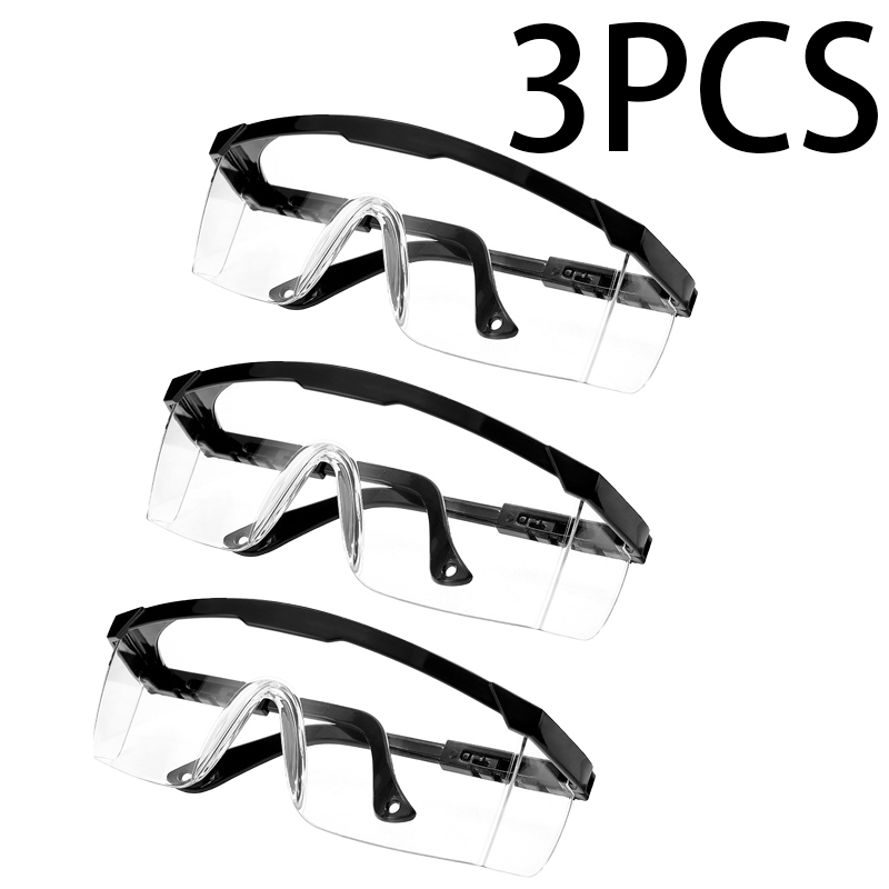 3 Stuks Anti-Splash Veiligheidsbril Oog Beschermende Lab Bril Beschermende Industriële Wind Stofdicht Bril Fietsen Bril: YELLOW
