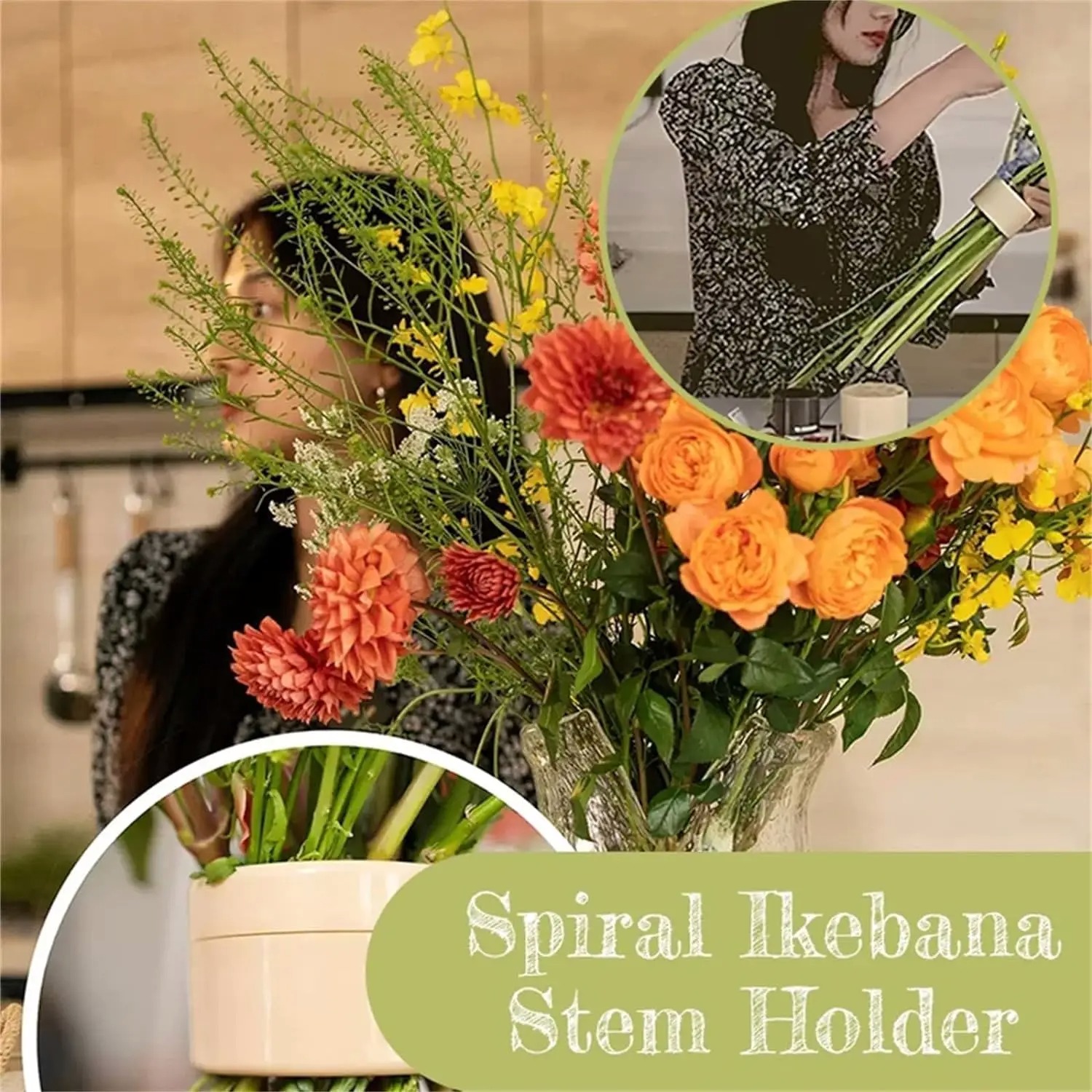 Support de tige en spirale Ikebana pour fleurs, support de tige en spirale pour Vases, Bouquet Twister, accessoire d'art Floral à faire soi-même, façonnant les de fleurs