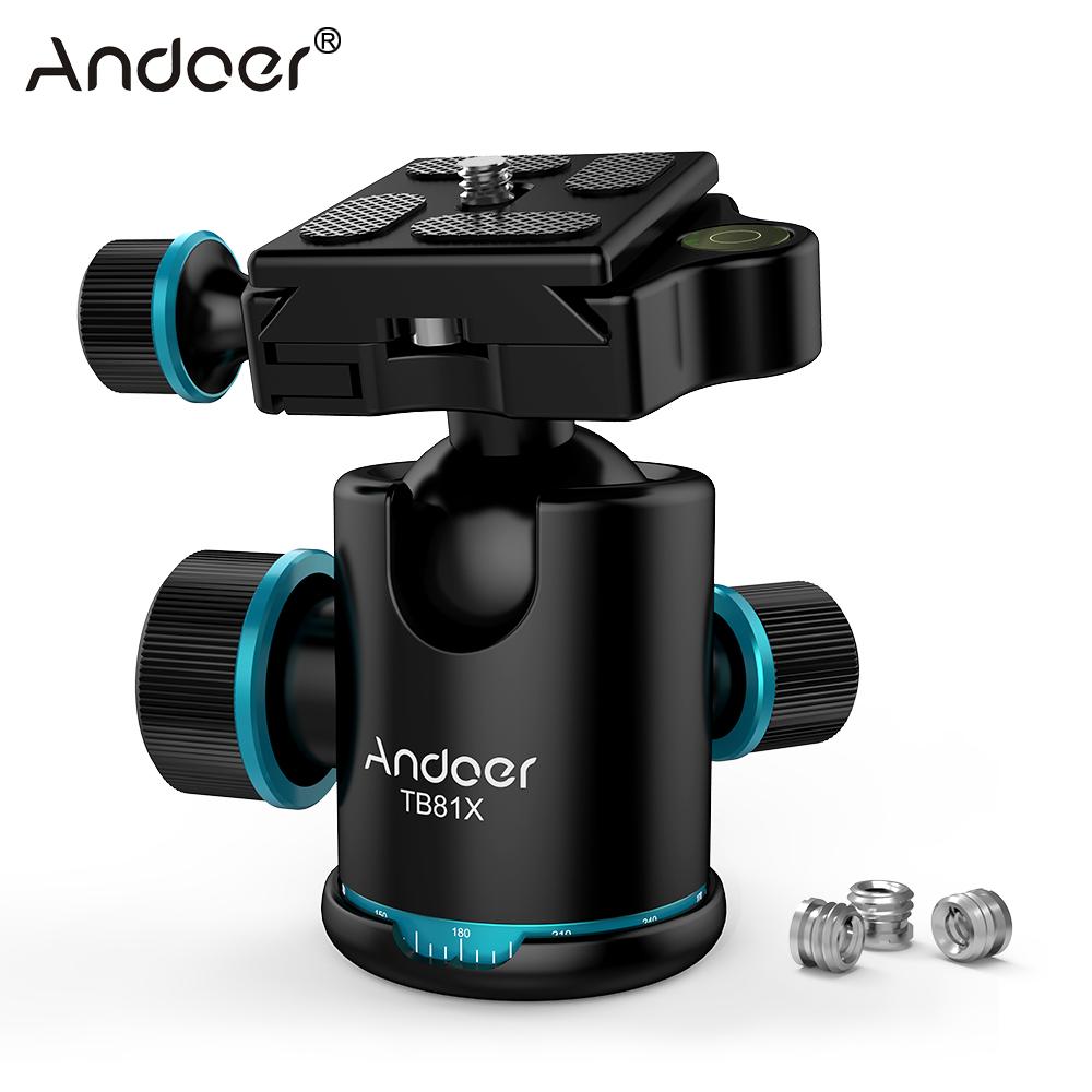 Andoer TB81X Tripé Bola Cabeça 360 Graus de Rotação Panorâmica Bola Cabeça para DSLR Camera Tripod Monopé Bola de Cabeça Deslizante